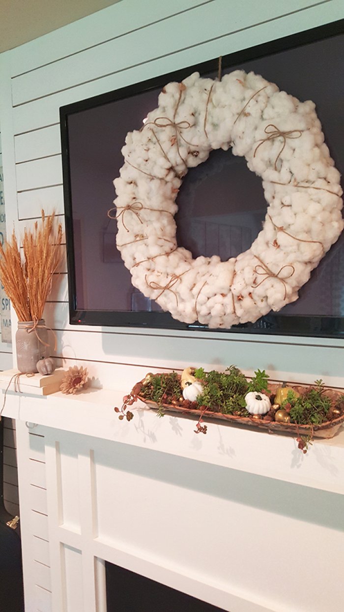 cotton wreath from Home Goods